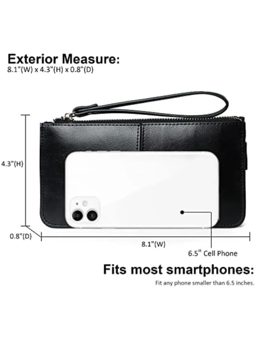 Ultra-Slim Genuine Leather Wristlet Clutch Wallet for Women | RFID Credit Card